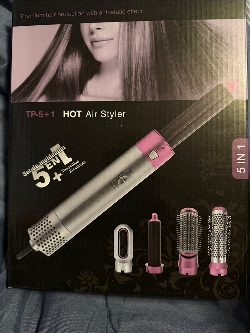 HOT Air Styler 5-in-1 Hair Dryer Brush - Pink/Silver